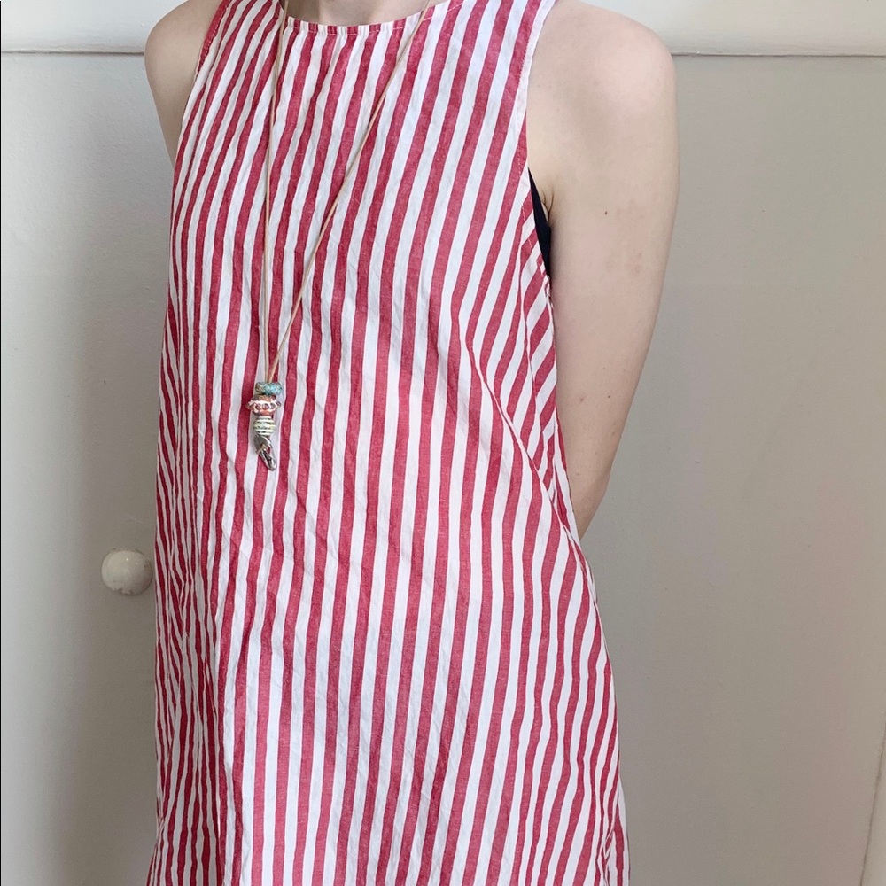 Candy striped red and white dress